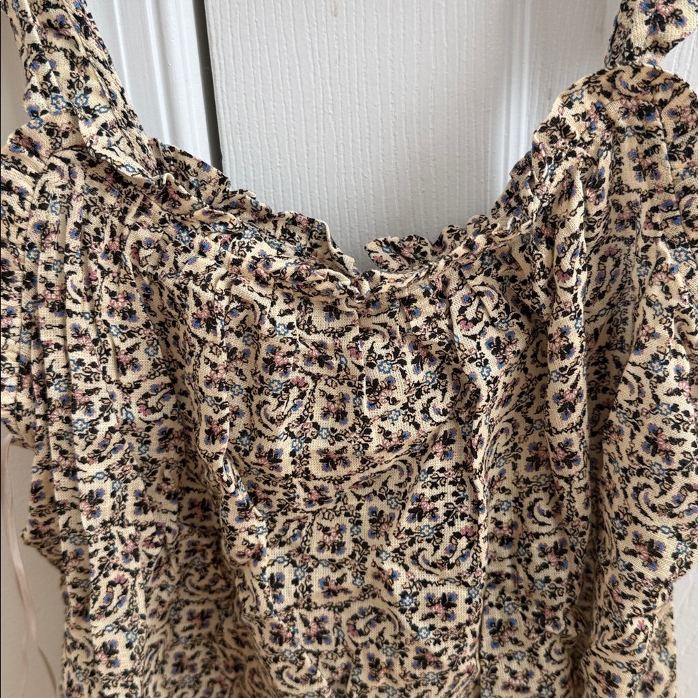 Leopard Print Ruffle Strap Top - Picture 2 of 6